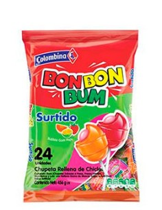 Colombina Bon Bon Bum Surtido 24 unid. 504 gm x 15