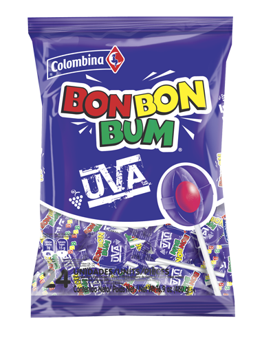 Colombina Bon Bon Bum Uva 24 unid. 504 gm x 15