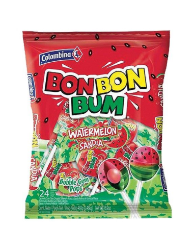 Colombina Bon Bon Bum Sandia 24 unid. 504 gm x 15